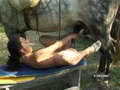 Amazing adolescent with a tight pussy fucking together with a horse
